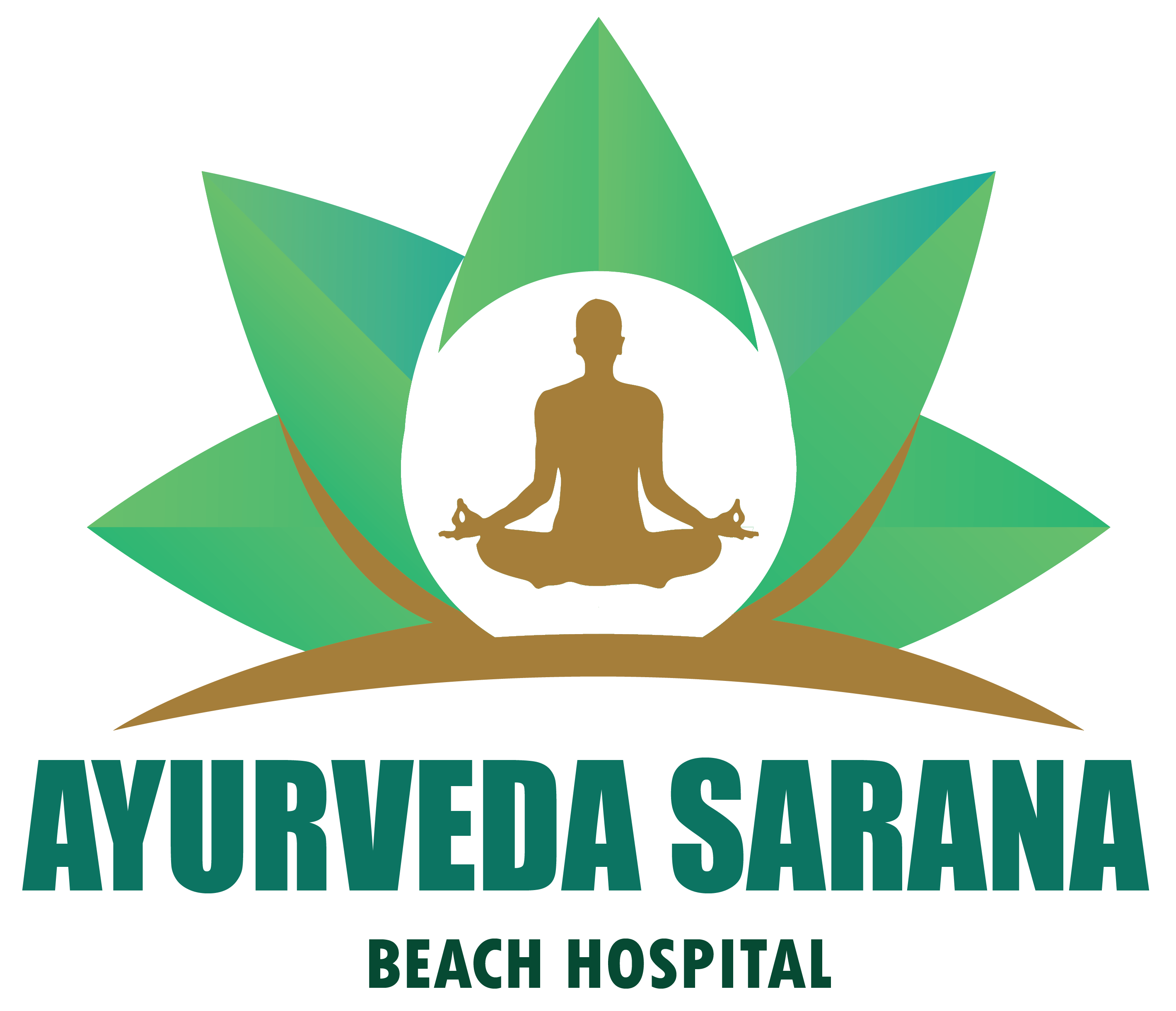 Ayurveda logo with lotus symbol Royalty Free Vector Image